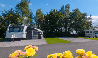 Spacious motorhome pitches with electric